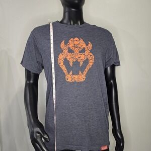 Nintendo NY Bowser Villains Collage T-Shirt Men Large Gray‎ Short Sleeve Gamer T